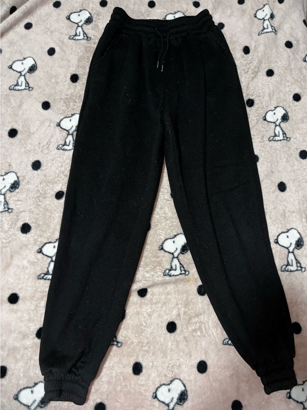 SHEIN Black Drawstring Track Jogger Pants